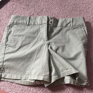 LOFT Green Cargo Shorts with Belt Loops and Flat Front